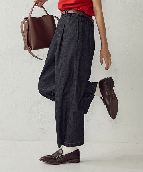 COMME CA MODELS(コムサモデルズ)の「デニムワイドパンツ(デニムパンツ・レディース・ブラック/インディゴブルー・X-LARGE/LARGE/MEDIUM/SMALL/X-SMALL)」の7枚目の写真
