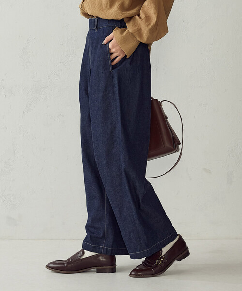 COMME CA MODELS(コムサモデルズ)の「デニムワイドパンツ(デニムパンツ・レディース・ブラック/インディゴブルー・X-LARGE/LARGE/MEDIUM/SMALL/X-SMALL)」の14枚目の写真