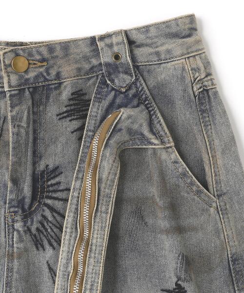 L.H.P(エルエイチピー)の「MAVYTH/メヴィス/W-ZIP EMBROIDERY WIDE DENIM PANT(デニムパンツ・レディース・ブルー系その他3・L/M)」の8枚目の写真