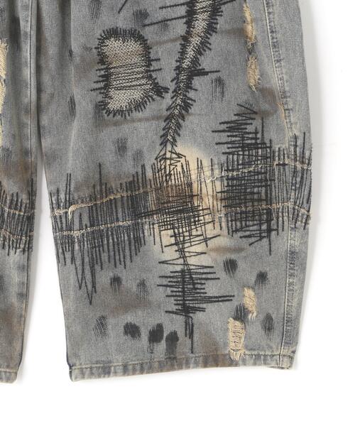 L.H.P(エルエイチピー)の「MAVYTH/メヴィス/W-ZIP EMBROIDERY WIDE DENIM PANT(デニムパンツ・レディース・ブルー系その他3・L/M)」の9枚目の写真
