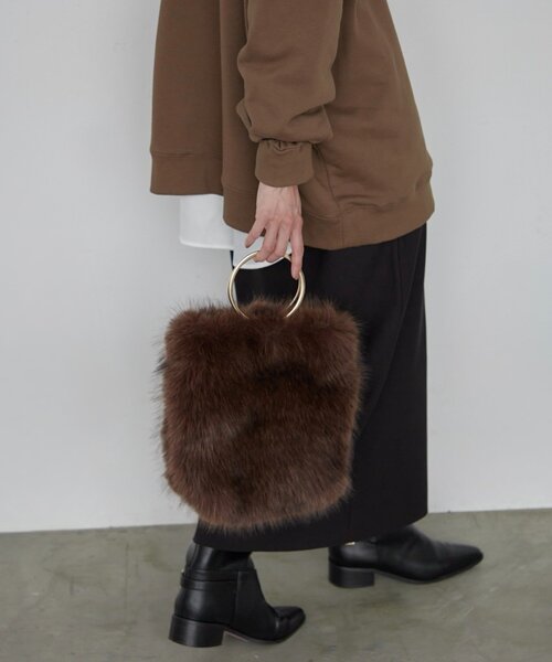 GALENA(LOUNGEDRESS)(ガレナ)の「【GALENA/ガレナ】ファー2WAYトートバッグ(トートバッグ・レディース・ブラウン・FREE)」の1枚目の写真