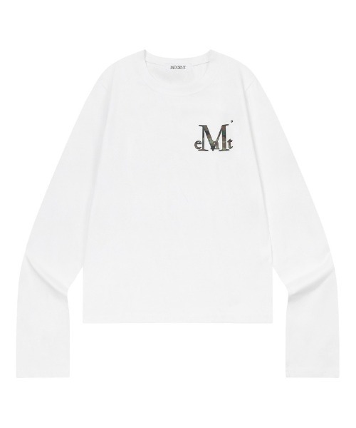 MUCENT(ムセント)の「◇MUCENT◇ブランド直輸入正規品/カモフラ柄/MIOVE カモ シグネチャー ロゴ 長袖 Tシャツ MIOVE CAMO SIGNATURE LOGO LONG SLEEVE T(Tシャツ/カットソー・レディース・ホワイト/ブラック・FREE)」の2枚目の写真