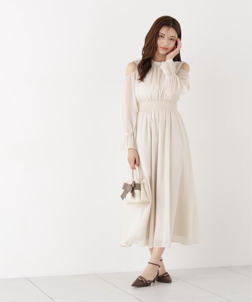 PROPORTION BODY DRESSING(プロポーションボディドレッシング)の「オープンショルダーワンピース / 1216240903(ワンピース・レディース・ブラウン系その他/ホワイト系その他・MEDIUM/P/S)」の5枚目の写真