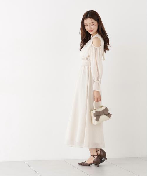 PROPORTION BODY DRESSING(プロポーションボディドレッシング)の「オープンショルダーワンピース / 1216240903(ワンピース・レディース・ブラウン系その他/ホワイト系その他・MEDIUM/P/S)」の6枚目の写真