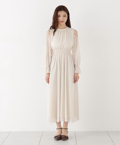 PROPORTION BODY DRESSING(プロポーションボディドレッシング)の「オープンショルダーワンピース / 1216240903(ワンピース・レディース・ブラウン系その他/ホワイト系その他・MEDIUM/P/S)」の8枚目の写真