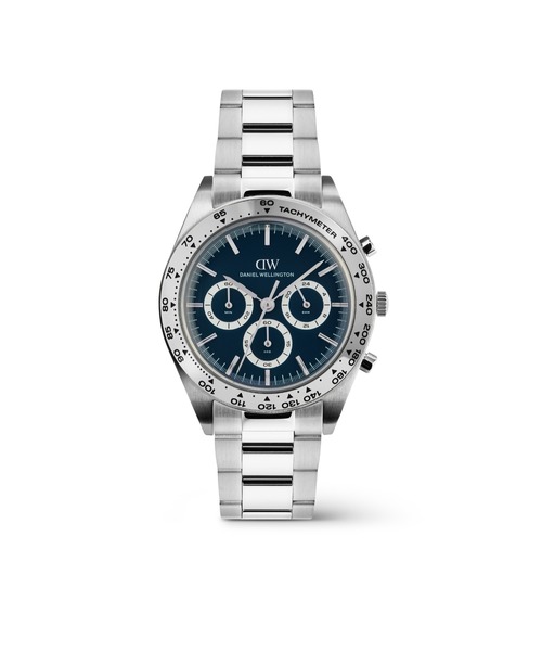 Daniel Wellington(ダニエルウェリントン)の「Iconic Tachymeter 3-Link 42MM メンズ腕時計(アナログ腕時計・メンズ・ホワイト/ライトブルー/ブラック・42mm)」の1枚目の写真