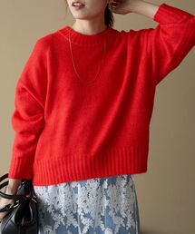 《WEB限定》イージーケア/ウォッシャブルワイドクルーネックニット