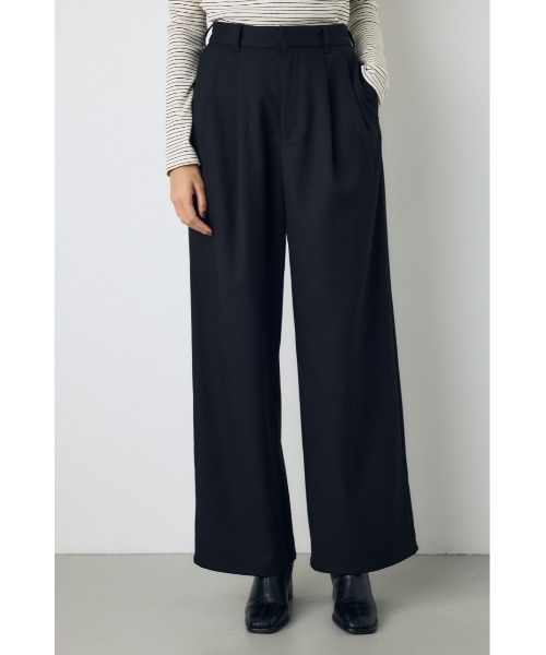 AZUL by moussy(アズールバイマウジー)の「【大人気シリーズ】VENUSワイドツータックパンツ 秋服 冬服 美脚 足長 細見え 着心地◎【身長/骨格別着用画像あり】(スラックス・レディース・ブラウン/ブラック/杢グレー・LARGE/MEDIUM/SMALL)」の4枚目の写真