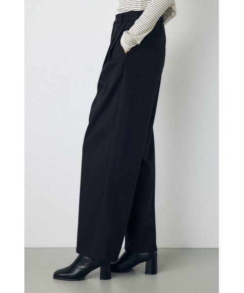 AZUL by moussy(アズールバイマウジー)の「【大人気シリーズ】VENUSワイドツータックパンツ 秋服 冬服 美脚 足長 細見え 着心地◎【身長/骨格別着用画像あり】(スラックス・レディース・ブラウン/ブラック/杢グレー・LARGE/MEDIUM/SMALL)」の5枚目の写真