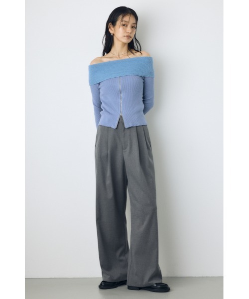 AZUL by moussy(アズールバイマウジー)の「【大人気シリーズ】VENUSワイドツータックパンツ 秋服 冬服 美脚 足長 細見え 着心地◎【身長/骨格別着用画像あり】(スラックス・レディース・ブラウン/ブラック/杢グレー・LARGE/MEDIUM/SMALL)」の21枚目の写真