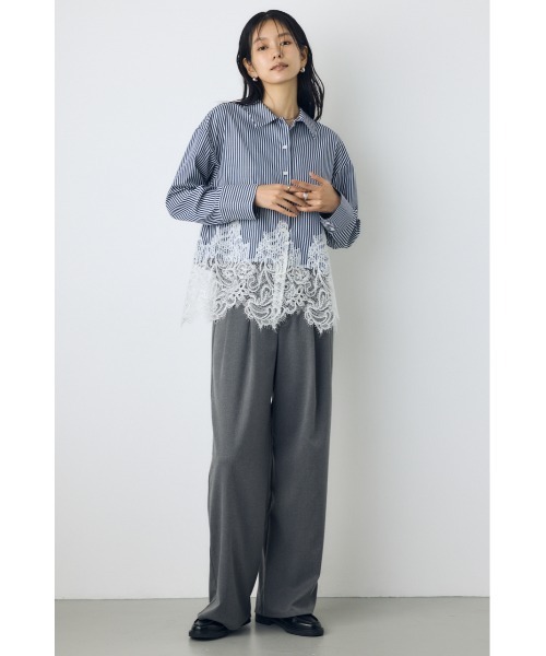 AZUL by moussy(アズールバイマウジー)の「【大人気シリーズ】VENUSワイドツータックパンツ 秋服 冬服 美脚 足長 細見え 着心地◎【身長/骨格別着用画像あり】(スラックス・レディース・ブラウン/ブラック/杢グレー・LARGE/MEDIUM/SMALL)」の22枚目の写真