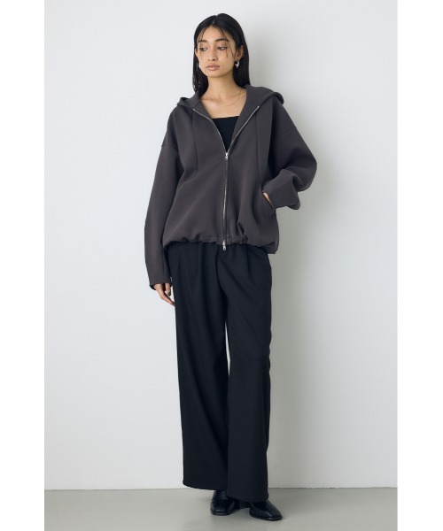 AZUL by moussy(アズールバイマウジー)の「【大人気シリーズ】VENUSワイドツータックパンツ 秋服 冬服 美脚 足長 細見え 着心地◎【身長/骨格別着用画像あり】(スラックス・レディース・ブラウン/ブラック/杢グレー・LARGE/MEDIUM/SMALL)」の13枚目の写真