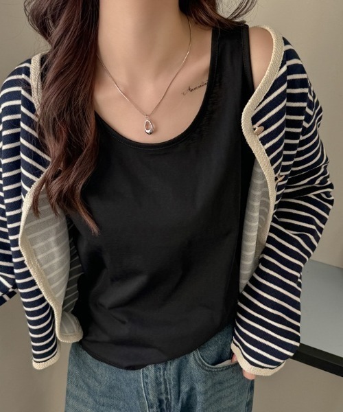 JOCOSA(ジョコサ)の「オーバーサイズ シアータンクトップ(タンクトップ・レディース・イエロー/ピンク/ベージュ/ブラック/ホワイト・XL/S/M/L)」の8枚目の写真