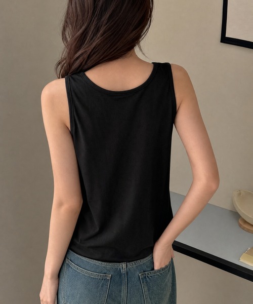 JOCOSA(ジョコサ)の「オーバーサイズ シアータンクトップ(タンクトップ・レディース・イエロー/ピンク/ベージュ/ブラック/ホワイト・XL/S/M/L)」の9枚目の写真