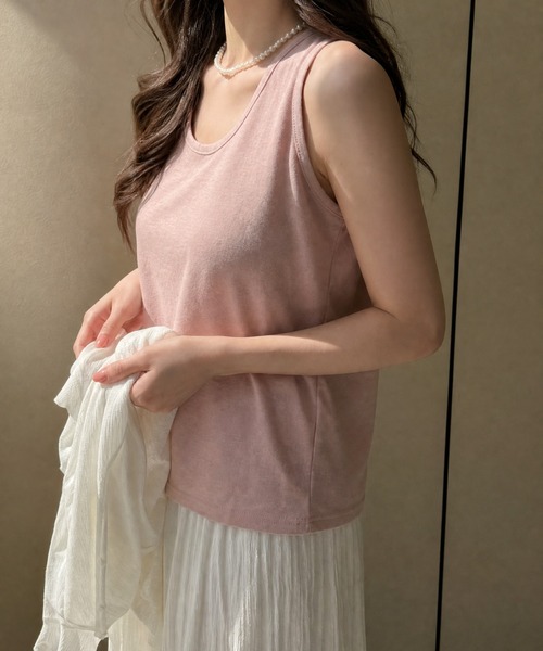 JOCOSA(ジョコサ)の「オーバーサイズ シアータンクトップ(タンクトップ・レディース・イエロー/ピンク/ベージュ/ブラック/ホワイト・XL/S/M/L)」の12枚目の写真