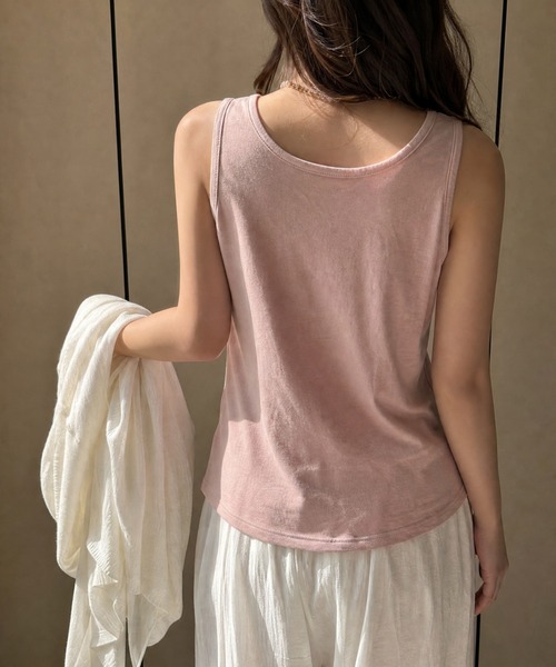 JOCOSA(ジョコサ)の「オーバーサイズ シアータンクトップ(タンクトップ・レディース・イエロー/ピンク/ベージュ/ブラック/ホワイト・XL/S/M/L)」の13枚目の写真