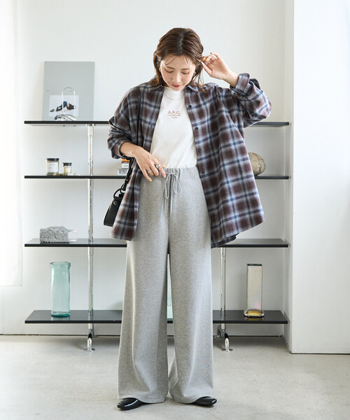 FREAK'S STORE(フリークスストア)の「限定展開 リブ ダンボール イージー パンツ(その他パンツ・レディース・ブラック/ブルー/ブラウン/オフホワイト/ライトグレー・SMALL/MEDIUM)」の18枚目の写真