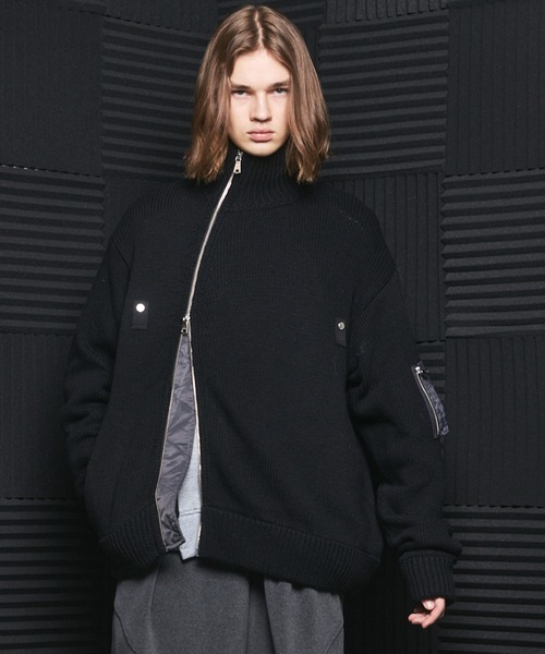 UNISEX》アシンメトリーフロントジップMA-1ディティールプライム