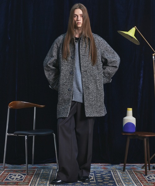 MAISON SPECIAL(メゾンスペシャル)の「《UNISEX》アシンメトリーフロントジップMA-1ディティールプライムオーバードライバーズニット/Asymmetric Front-Zip MA-1 Detail Prime-Over Driver's Knit【MAISON SPECIAL/メゾンスペシャル】(カーディガン/ボレロ・メンズ・ブルー/ライトグレー/ブラック・0/2/1)」の6枚目の写真