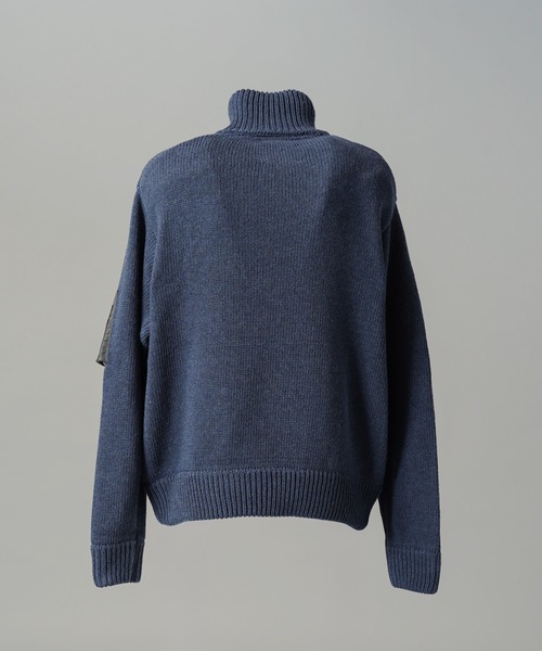 MAISON SPECIAL(メゾンスペシャル)の「《UNISEX》アシンメトリーフロントジップMA-1ディティールプライムオーバードライバーズニット/Asymmetric Front-Zip MA-1 Detail Prime-Over Driver's Knit【MAISON SPECIAL/メゾンスペシャル】(カーディガン/ボレロ・メンズ・ブルー/ライトグレー/ブラック・0/2/1)」の22枚目の写真