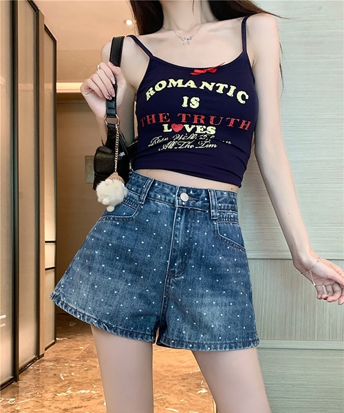 Girly Doll（ガーリードール）の「ドット柄デニムショートパンツ（その他パンツ・レディース・ブルー・M/L）」の8枚目の写真