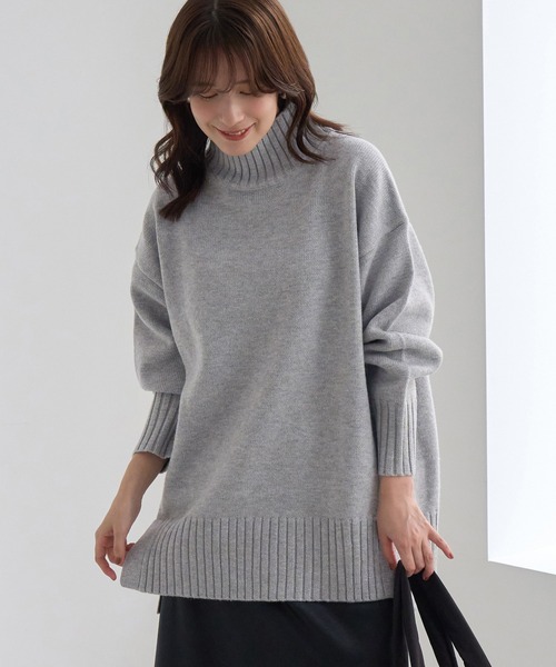ROPE' PICNIC(ロペピクニック)の「【WEB限定】サイドスリットニットハイネックプルオーバー/イージーケア(ニット/セーター・レディース・キナリ/ライトグレー/サックスブルー/ピンク/ダークブラウン/グレー系その他・FREE)」の20枚目の写真
