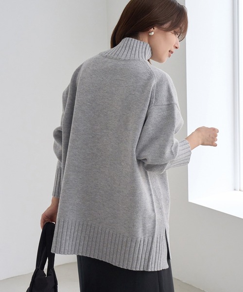 ROPE' PICNIC(ロペピクニック)の「【WEB限定】サイドスリットニットハイネックプルオーバー/イージーケア(ニット/セーター・レディース・キナリ/ライトグレー/サックスブルー/ピンク/ダークブラウン/グレー系その他・FREE)」の21枚目の写真
