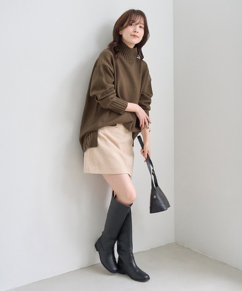 ROPE' PICNIC(ロペピクニック)の「【WEB限定】サイドスリットニットハイネックプルオーバー/イージーケア(ニット/セーター・レディース・キナリ/ライトグレー/サックスブルー/ピンク/ダークブラウン/グレー系その他・FREE)」の14枚目の写真