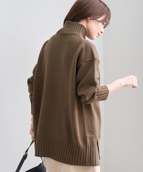 ROPE' PICNIC(ロペピクニック)の「【WEB限定】サイドスリットニットハイネックプルオーバー/イージーケア(ニット/セーター・レディース・キナリ/ライトグレー/サックスブルー/ピンク/ダークブラウン/グレー系その他・FREE)」の17枚目の写真
