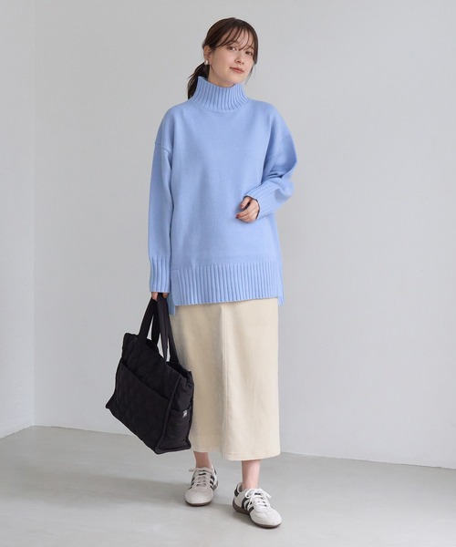 ROPE' PICNIC(ロペピクニック)の「【WEB限定】サイドスリットニットハイネックプルオーバー/イージーケア(ニット/セーター・レディース・キナリ/ライトグレー/サックスブルー/ピンク/ダークブラウン/グレー系その他・FREE)」の19枚目の写真