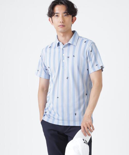 PEARLY GATES(パーリーゲイツ)の「Peメッシュストライプニット半袖ポロシャツ (MENS)(ポロシャツ・メンズ・グレー系その他/ブルー系その他・X-LARGE/MEDIUM/LARGE)」の2枚目の写真