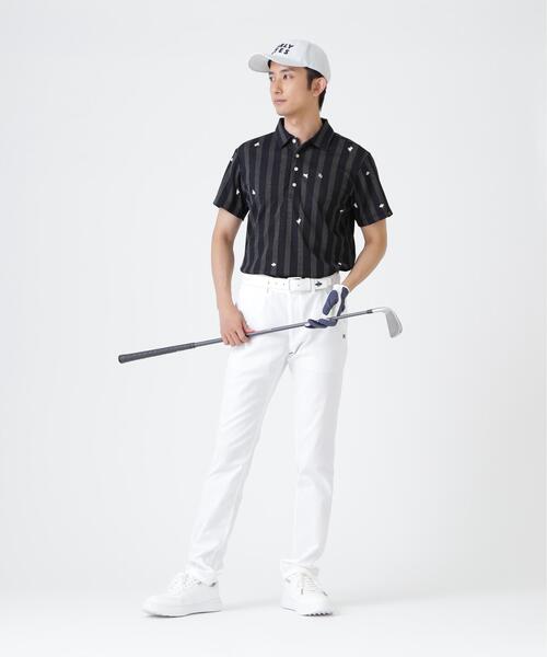 PEARLY GATES(パーリーゲイツ)の「Peメッシュストライプニット半袖ポロシャツ (MENS)(ポロシャツ・メンズ・グレー系その他/ブルー系その他・X-LARGE/MEDIUM/LARGE)」の5枚目の写真
