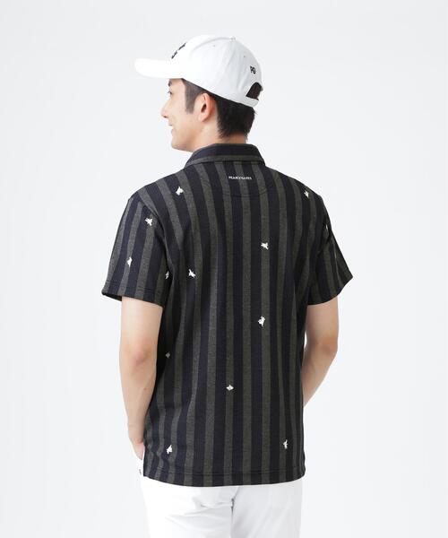 PEARLY GATES(パーリーゲイツ)の「Peメッシュストライプニット半袖ポロシャツ (MENS)(ポロシャツ・メンズ・グレー系その他/ブルー系その他・X-LARGE/MEDIUM/LARGE)」の9枚目の写真