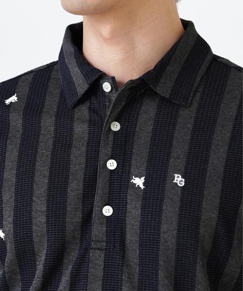 PEARLY GATES(パーリーゲイツ)の「Peメッシュストライプニット半袖ポロシャツ (MENS)(ポロシャツ・メンズ・グレー系その他/ブルー系その他・X-LARGE/MEDIUM/LARGE)」の10枚目の写真