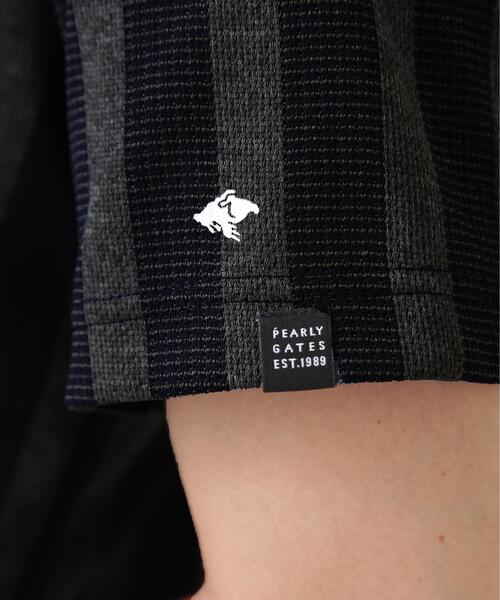PEARLY GATES(パーリーゲイツ)の「Peメッシュストライプニット半袖ポロシャツ (MENS)(ポロシャツ・メンズ・グレー系その他/ブルー系その他・X-LARGE/MEDIUM/LARGE)」の12枚目の写真