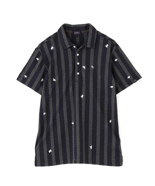 PEARLY GATES(パーリーゲイツ)の「Peメッシュストライプニット半袖ポロシャツ (MENS)(ポロシャツ・メンズ・グレー系その他/ブルー系その他・X-LARGE/MEDIUM/LARGE)」の15枚目の写真