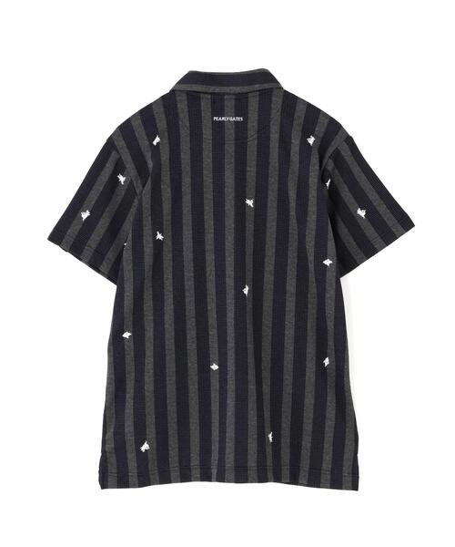 PEARLY GATES(パーリーゲイツ)の「Peメッシュストライプニット半袖ポロシャツ (MENS)(ポロシャツ・メンズ・グレー系その他/ブルー系その他・X-LARGE/MEDIUM/LARGE)」の16枚目の写真
