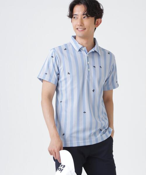 PEARLY GATES(パーリーゲイツ)の「Peメッシュストライプニット半袖ポロシャツ (MENS)(ポロシャツ・メンズ・グレー系その他/ブルー系その他・X-LARGE/MEDIUM/LARGE)」の20枚目の写真