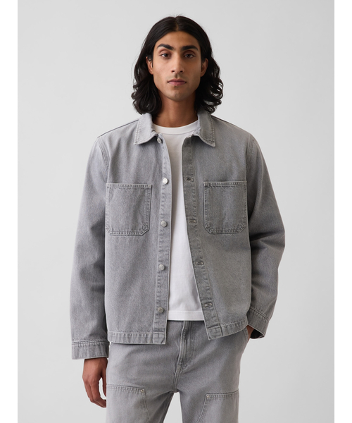 GAP(ギャップ)の「デニム リラックスフィット ユーティリティ シャケット(シャツ/ブラウス・メンズ・グレー・XL/L/M)」の1枚目の写真