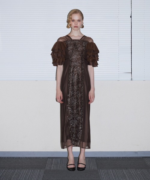 ANDRESD(アンドレスド)の「スパンコールラッフルドレス / SPANGLE RUFFLE DRESS(ドレス・レディース・ブラック/グレー/イエロー/ブラウン・S/M/L)」の21枚目の写真