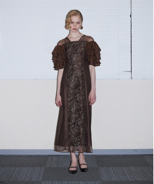 ANDRESD(アンドレスド)の「スパンコールラッフルドレス / SPANGLE RUFFLE DRESS(ドレス・レディース・ブラック/グレー/イエロー/ブラウン・S/M/L)」の18枚目の写真