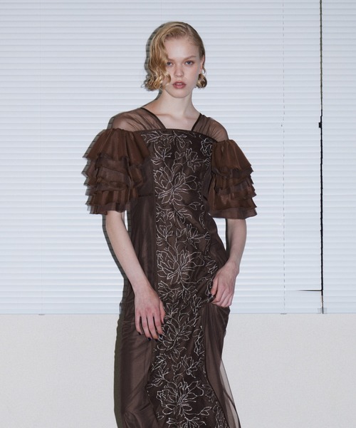 ANDRESD(アンドレスド)の「スパンコールラッフルドレス / SPANGLE RUFFLE DRESS(ドレス・レディース・ブラック/グレー/イエロー/ブラウン・S/M/L)」の20枚目の写真