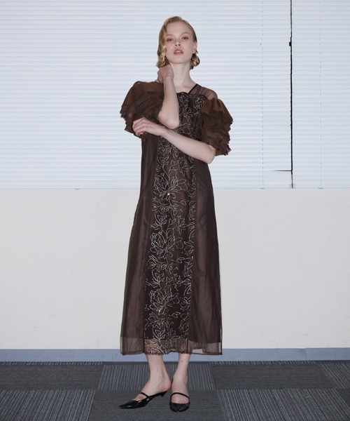 ANDRESD(アンドレスド)の「スパンコールラッフルドレス / SPANGLE RUFFLE DRESS(ドレス・レディース・ブラック/グレー/イエロー/ブラウン・S/M/L)」の19枚目の写真