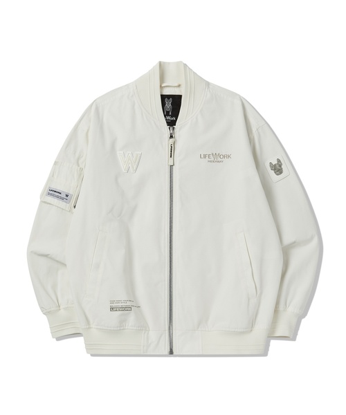 LIFE WORK(ライフワーク)の「共用) PPCベーシック航空ジャンパー(ブルゾン・レディース・ブラック/アイボリー・L/M/S)」の2枚目の写真