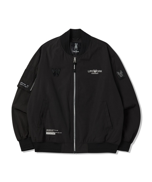 LIFE WORK(ライフワーク)の「共用) PPCベーシック航空ジャンパー(ブルゾン・レディース・ブラック/アイボリー・L/M/S)」の1枚目の写真