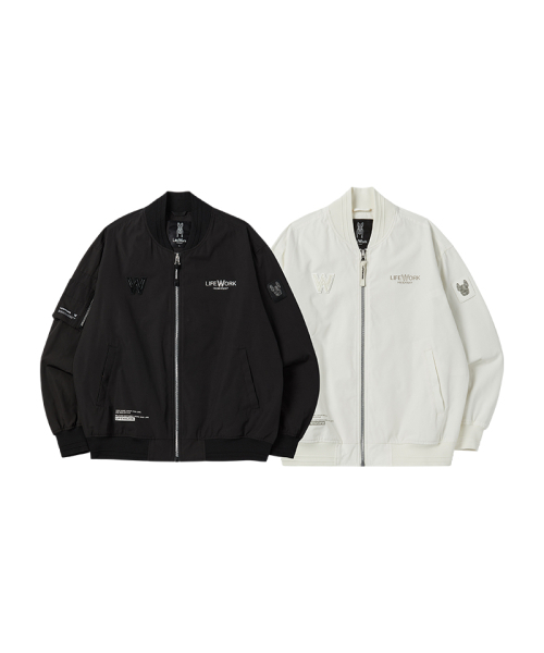 LIFE WORK(ライフワーク)の「共用) PPCベーシック航空ジャンパー(ブルゾン・レディース・ブラック/アイボリー・L/M/S)」の3枚目の写真