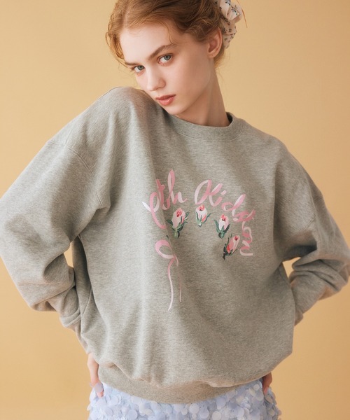 Cath Kidston(キャスキッドソン)の「プリントスウェットトップス Ribbon Floral(スウェット・レディース・グレー/ブラウン/サックスブルー/アイボリー/ライトピンク・FREE)」の1枚目の写真