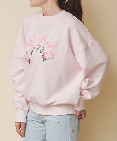 Cath Kidston(キャスキッドソン)の「プリントスウェットトップス Ribbon Floral(スウェット・レディース・グレー/ブラウン/サックスブルー/アイボリー/ライトピンク・FREE)」の5枚目の写真