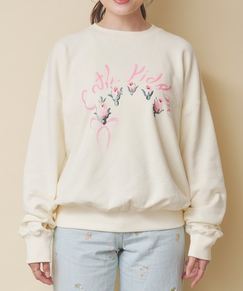 Cath Kidston(キャスキッドソン)の「プリントスウェットトップス Ribbon Floral(スウェット・レディース・グレー/ブラウン/サックスブルー/アイボリー/ライトピンク・FREE)」の8枚目の写真