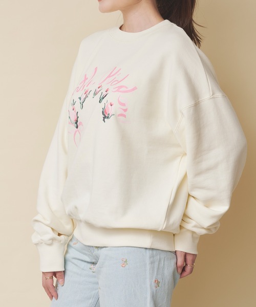 Cath Kidston(キャスキッドソン)の「プリントスウェットトップス Ribbon Floral(スウェット・レディース・グレー/ブラウン/サックスブルー/アイボリー/ライトピンク・FREE)」の6枚目の写真